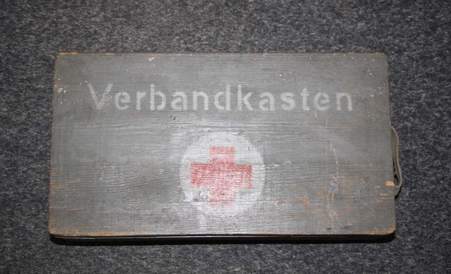 A WW2 German verbandkasten medical box . With vehicle number etc.