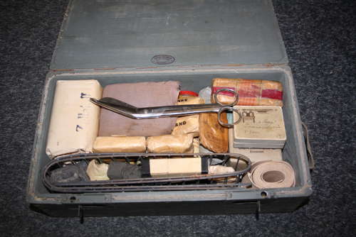 A WW2 German verbandkasten medical box . With vehicle number etc.