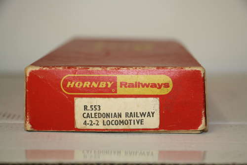 A boxed Hornby R553 Caledonian Railway 4-2-2 locomotive.Mild play worn