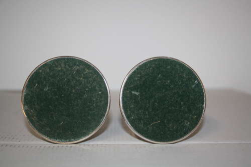 A pair of dwarf candle sticks.8cm ht 8cm wide.Total weight of 240grams