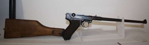 A  VERY GOOD DEACTIVATED WW1 LUGER CARBINE. LOVELY RARE GUN.