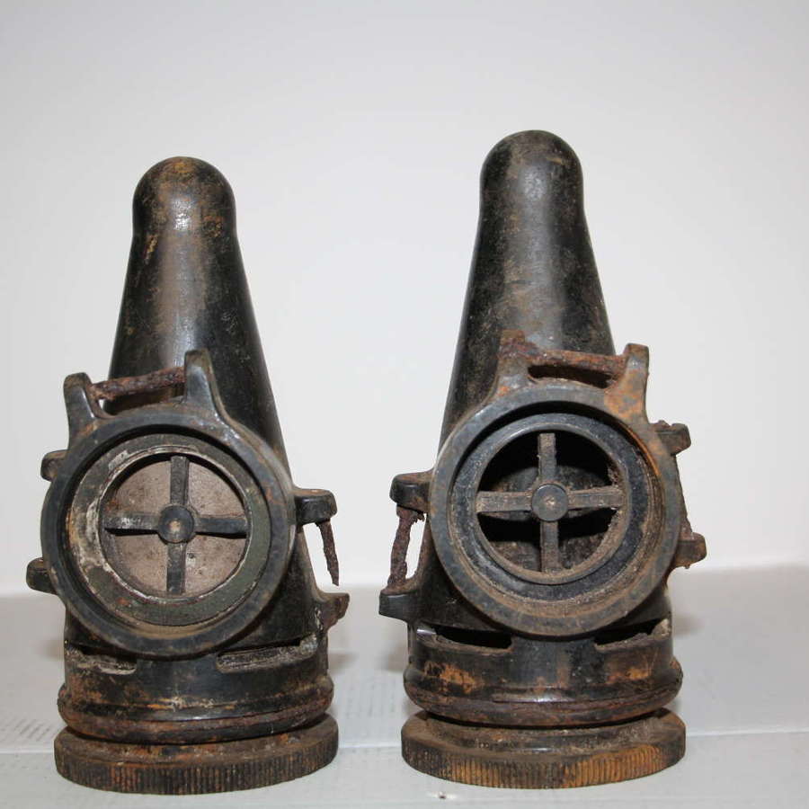 A relic pair of German WW2 horse gas masks.
