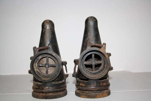 A relic pair of German WW2 horse gas masks.