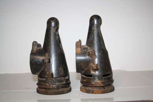 A relic pair of German WW2 horse gas masks.