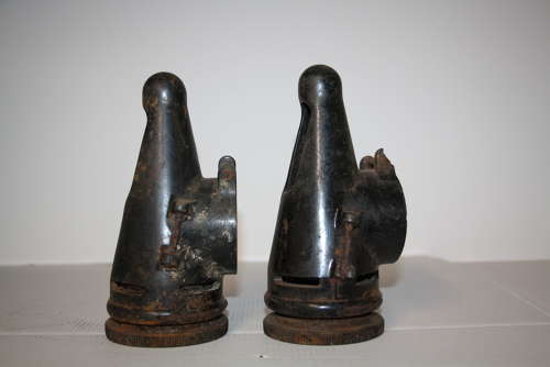A relic pair of German WW2 horse gas masks.