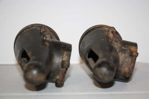 A relic pair of German WW2 horse gas masks.