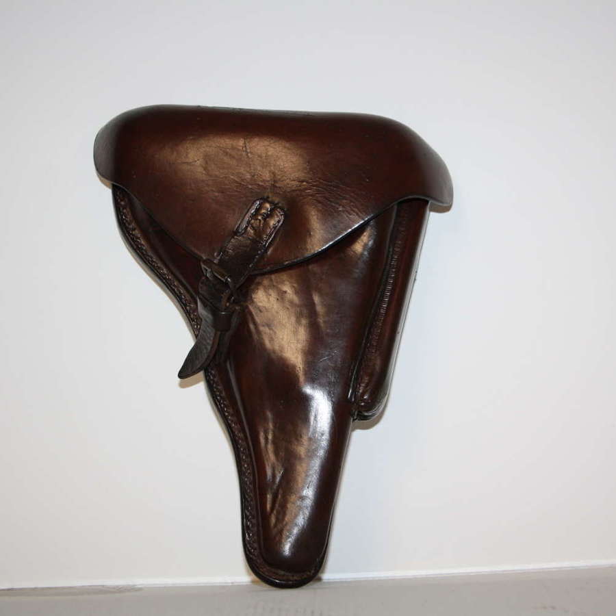 A VERY GOOD ORIGINAL WW1 LUGER HOLSTER.DATED 1916.