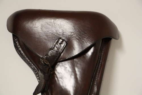 A VERY GOOD ORIGINAL WW1 LUGER HOLSTER.DATED 1916.