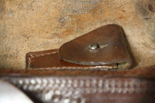 A VERY GOOD ORIGINAL WW1 LUGER HOLSTER.DATED 1916.