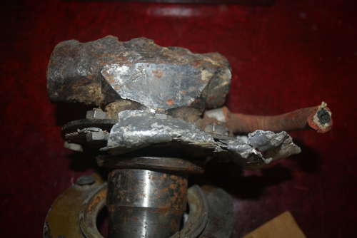 A WW2 HURRICANE,WHEEL HUB.FROM CRASH. NO79 SQD BIGGIN HILL.1ST SEPT 19