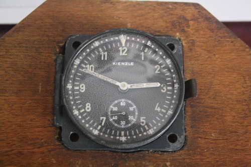 A WW2 GERMAN FIGHTER AIRCRAFT. 8 DAY COCKPIT CLOCK BY KINZLE.