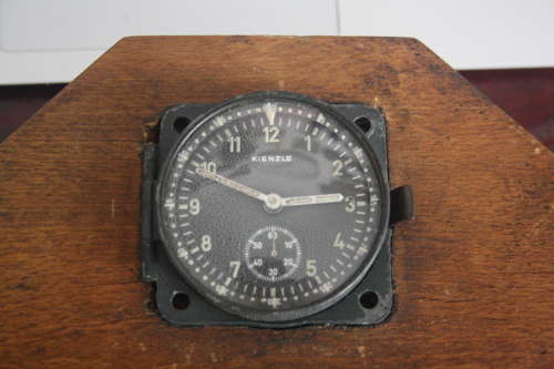A WW2 GERMAN FIGHTER AIRCRAFT. 8 DAY COCKPIT CLOCK BY KINZLE.