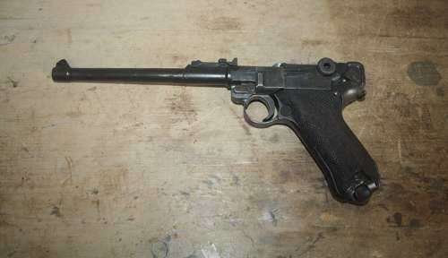 A OLD SPEC 1917 ARTILLERY LUGER. ALL MATCHING NUMBERS.