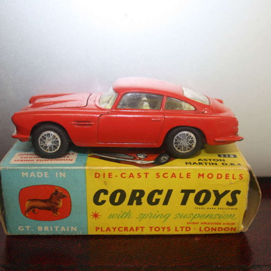 A boxed Corgi No.218 Aston Martin DB4 (mild playwear and box mild play