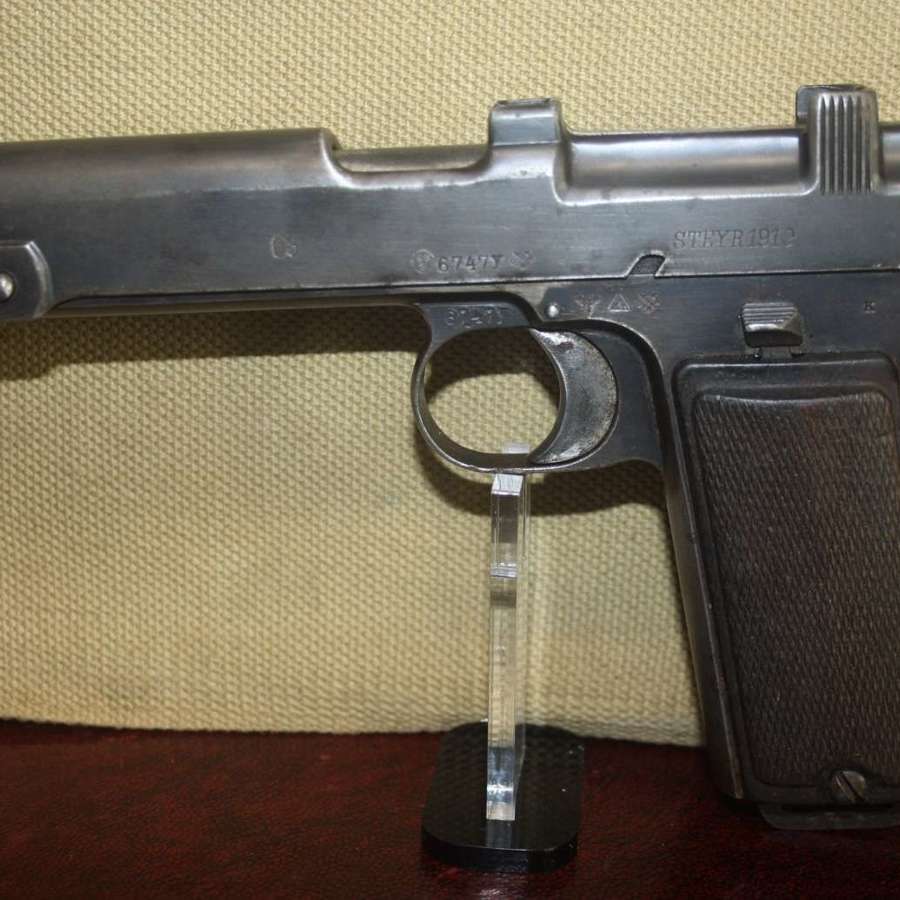 A OLD SPEC DEACT STEYR 1912 REISSUED IN 9MM TO NAZI POLICE IN WW2.