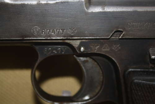 A OLD SPEC DEACT STEYR 1912 REISSUED IN 9MM TO NAZI POLICE IN WW2.