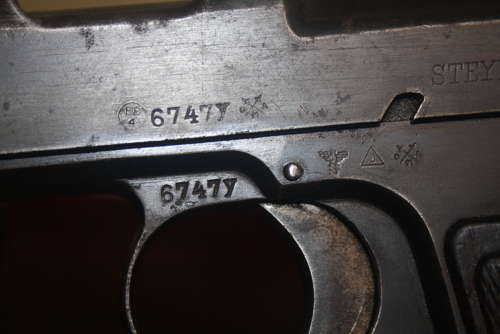 A OLD SPEC DEACT STEYR 1912 REISSUED IN 9MM TO NAZI POLICE IN WW2.