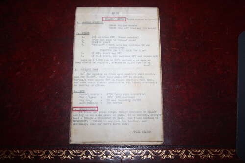 ORIGINAL PILOTS NOTES FOR A WW1 FIGHTER PLANE SE 5A.