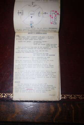 ORIGINAL PILOTS NOTES FOR A WW1 FIGHTER PLANE SE 5A.