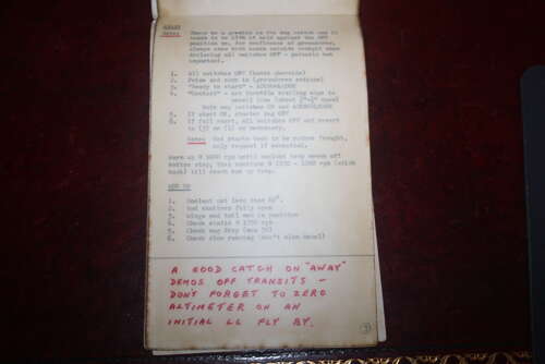 ORIGINAL PILOTS NOTES FOR A WW1 FIGHTER PLANE SE 5A.