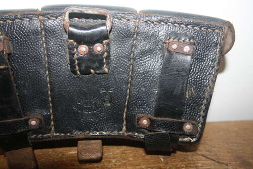 A SET OF 1942 WW2 GERMAN K98 POUCHES. RARE KRIEGSMARINE MARKED.