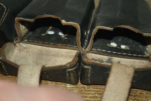 A SET OF 1942 WW2 GERMAN K98 POUCHES. RARE KRIEGSMARINE MARKED.