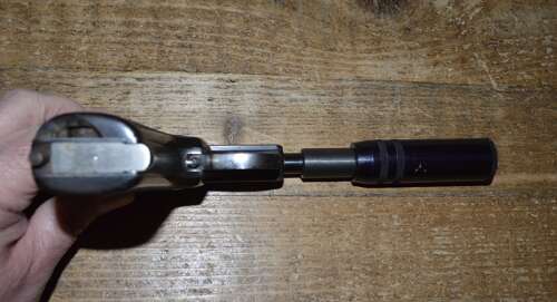 A .32 WEBLEY AUTO PISTOL. FITTED WITH A DUMMY SILENCER. EU DEACT.