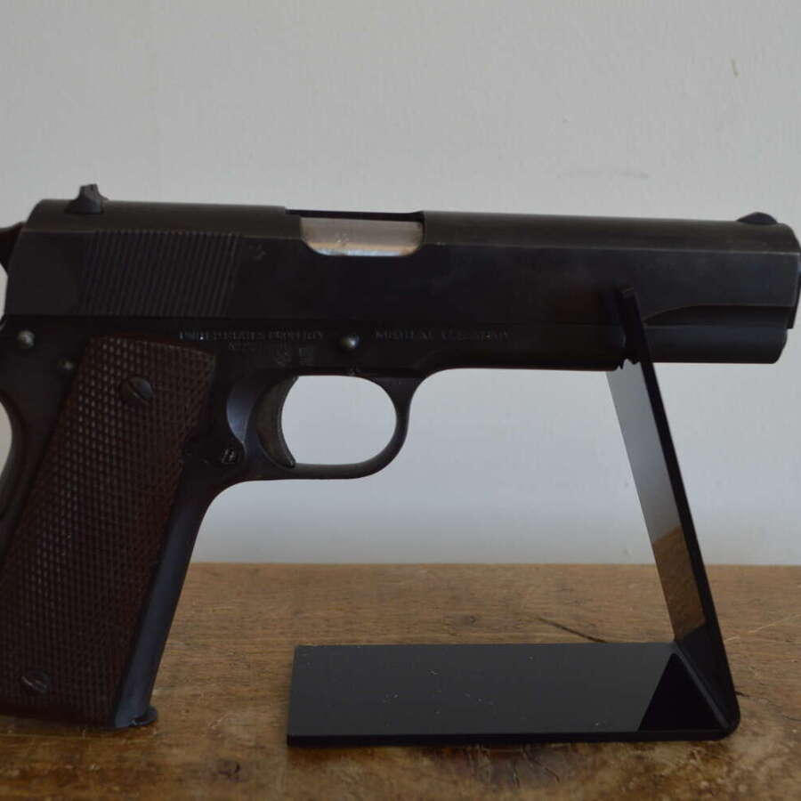 A EU DEACTIVATED WW2 COLT 1911. ORIGINAL FRAME HAS HAD NEW SLIDE.