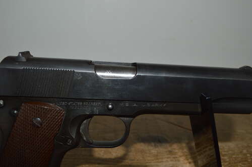A EU DEACTIVATED WW2 COLT 1911. ORIGINAL FRAME HAS HAD NEW SLIDE.
