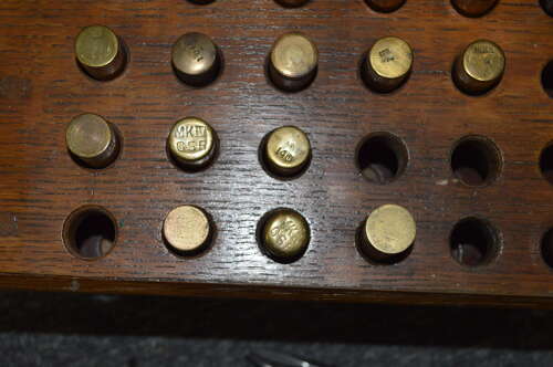 WW1 BRASS OIL BOTTLES ALL DIFFERENT MAKERS ETC. PRICED INDIVIDUALLY.