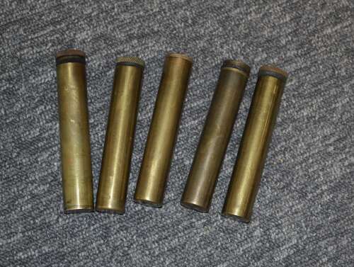 WW1 BRASS OIL BOTTLES ALL DIFFERENT MAKERS ETC. PRICED INDIVIDUALLY.