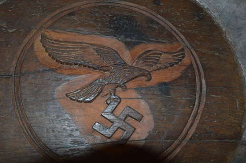 A LARGE GERMAN WW2 LUFTWAFFER WOODEN BOWL.POSSIBLY POW MADE. 15