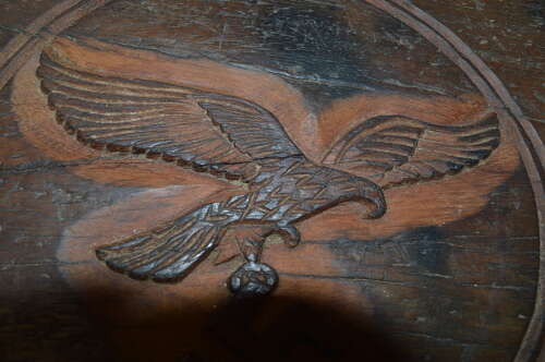 A LARGE GERMAN WW2 LUFTWAFFER WOODEN BOWL.POSSIBLY POW MADE. 15
