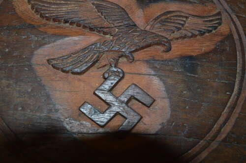 A LARGE GERMAN WW2 LUFTWAFFER WOODEN BOWL.POSSIBLY POW MADE. 15