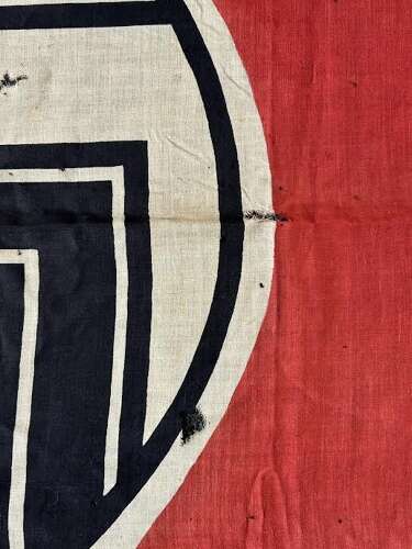 A WW2 German State Service flag (Reichsdienstflagge),  flag with sewn edge, attached lab
