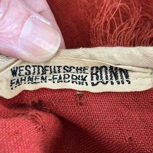 A WW2 German State Service flag (Reichsdienstflagge),  flag with sewn edge, attached lab