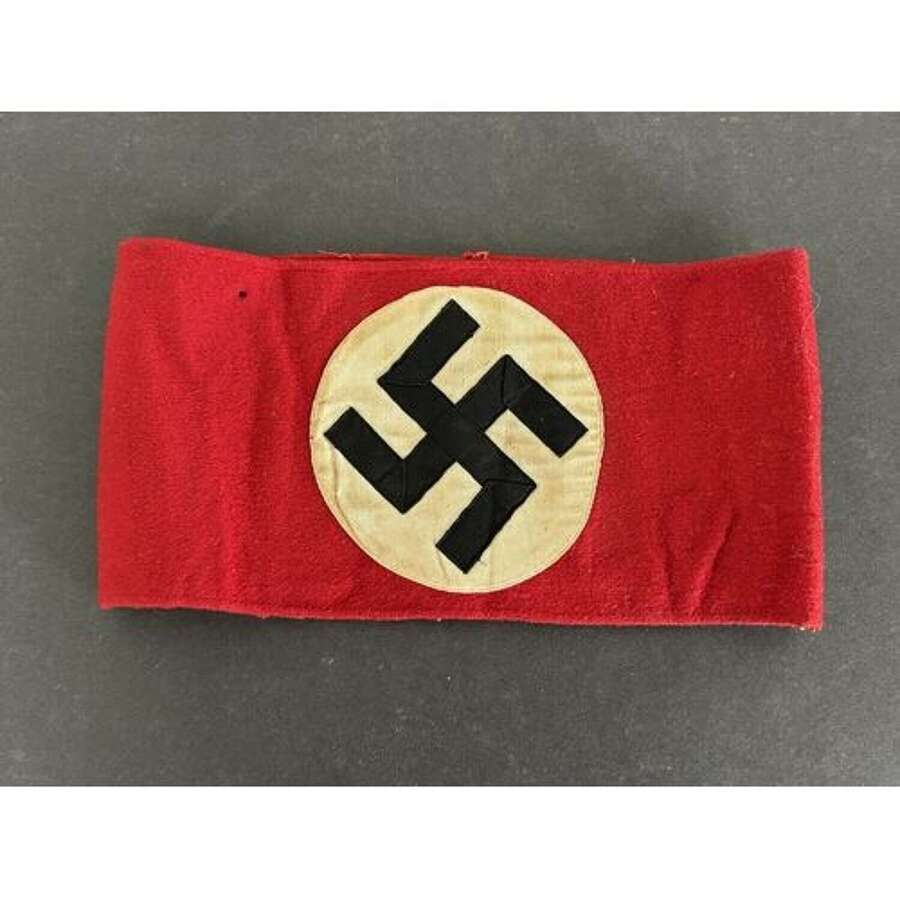 A WW2 German  sewn section armband (odd damage)