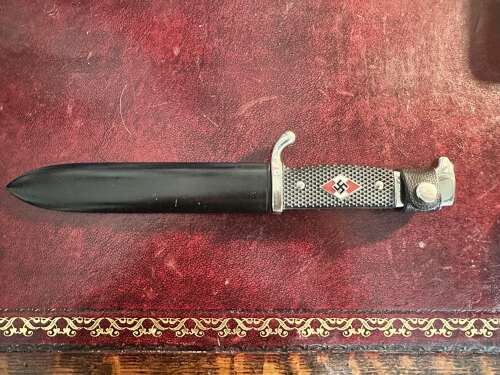 A reproduction Hitler Youth style Dagger . Over 18s only .