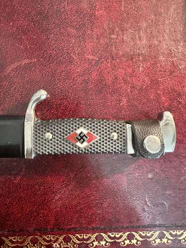 A reproduction Hitler Youth style Dagger . Over 18s only .